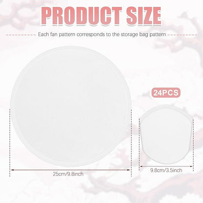 Gejoy Foldable Flying Disc Fans Bulk with Bags 9.8 Inch DIY Sublimation Handheld Cooling Fan Beach