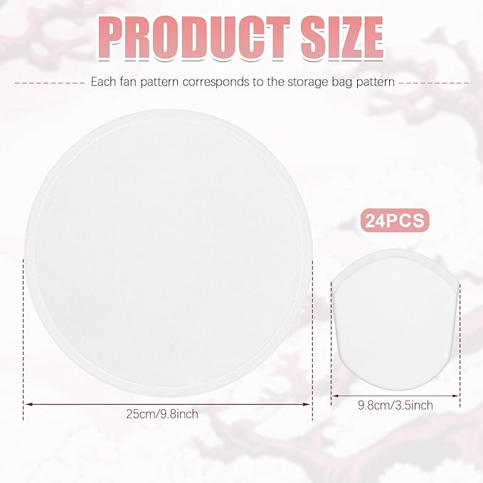 Gejoy Foldable Flying Disc Fans Bulk with Bags 9.8 Inch DIY Sublimation Handheld Cooling Fan Beach