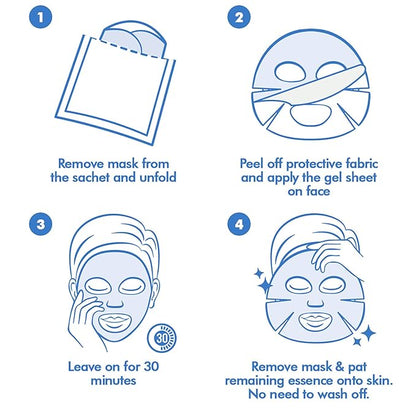 Ebanel 5 Pack Hydrogel Collagen Face Mask with Hyaluronic Acid, Vitamin C, Peptide, Aloe, Instant