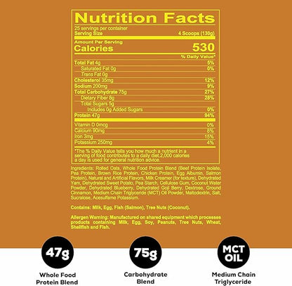 REDCON1 MRE Protein Powder, Banana Nut Bread - Meal Replacement Protein Blend Made with MCT Oil &
