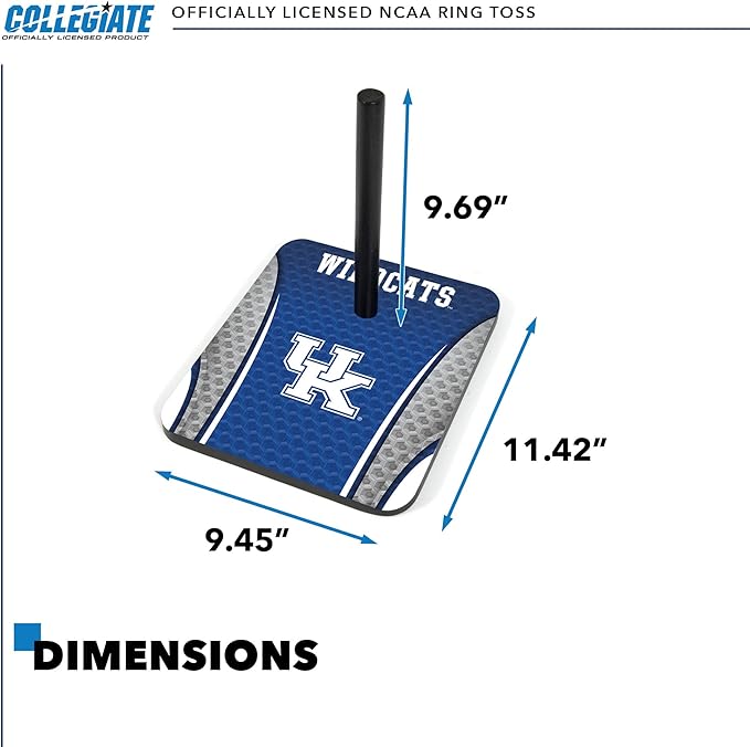 Solid Wood College Quoits Set with Direct Print HD Team Graphics – Tailgate Ring Toss Game – Great