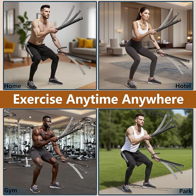 Ropeless Battle Rope for Home Gym, Strength Training,Portable Workout Ropes for HIIT Workouts
