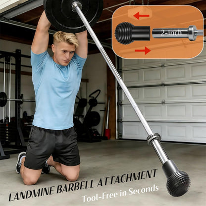 SerniaXin Landmine Attachment for Barbell, 360° Rotation Rubber Base for 2" Olympic Bars, Non-Slip