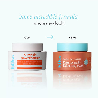 Bliss Pumpkin Powerhouse Resurfacing Enzyme Mask with 10% AHA Pumpkin Blend, Hyaluronic Acid &