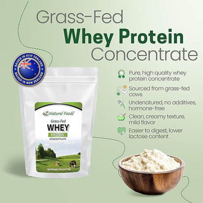Z Natural Foods Grass-Fed Whey Protein Concentrate - Clean Whey Protein Powder from New Zealand