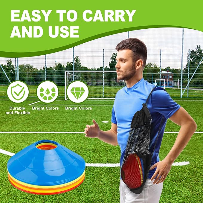 Ashsajkd(Set of 25/50/100 - Agility Soccer Cones with Carry Bag and for ï¼?Football Cones for
