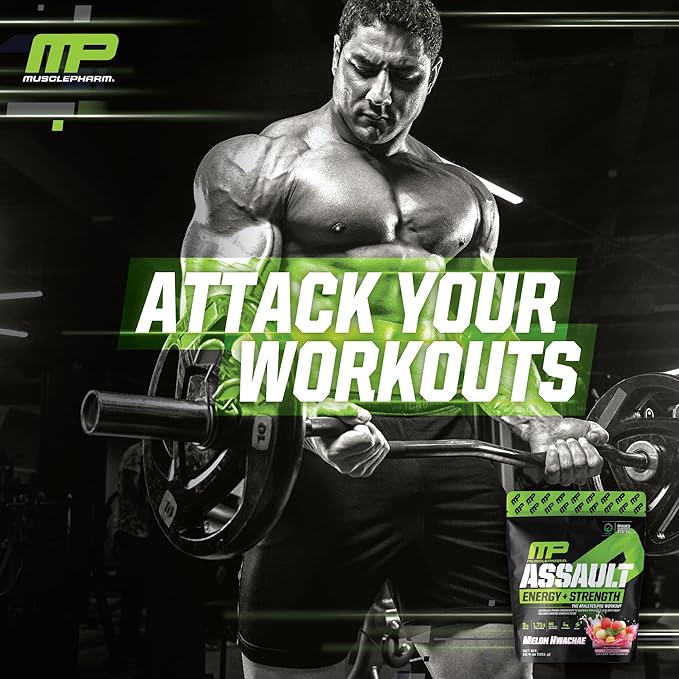 Muscle Pharm Assault Energy & Strength Pre Workout Powder for Men & Women with Beta Alanine