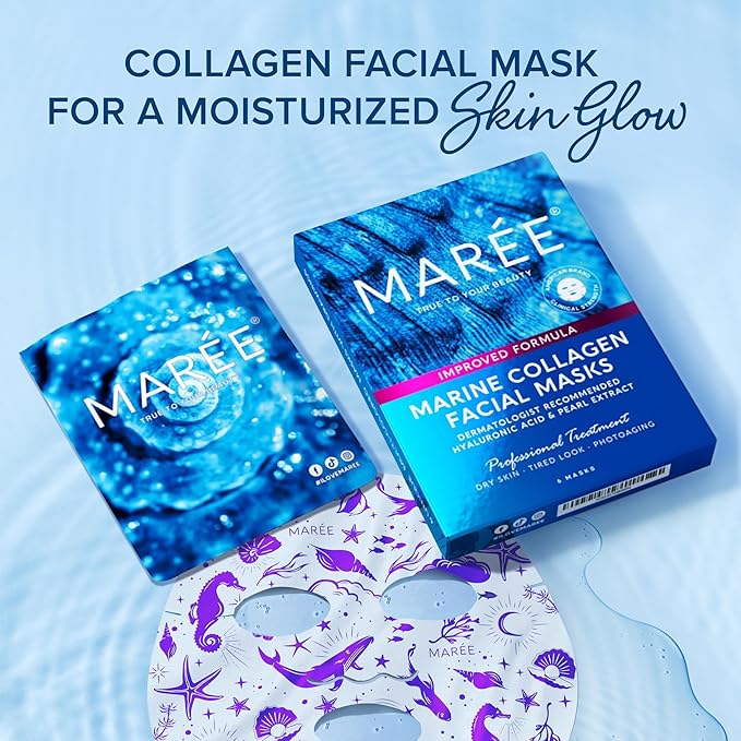 MAREE Collagen Facial Mask with Hyaluronic Acid ??Sheet Face Mask Skincare ??Centella Asiatica