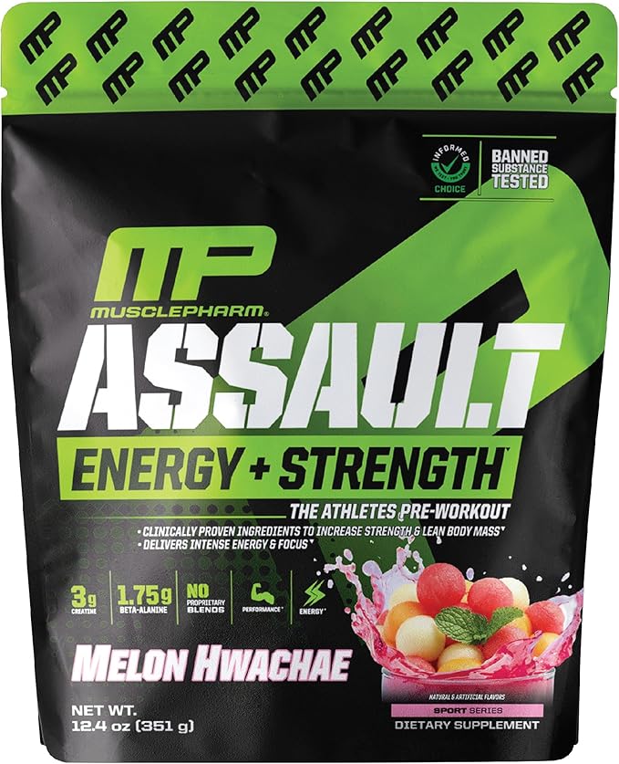 Muscle Pharm Assault Energy & Strength Pre Workout Powder for Men & Women with Beta Alanine