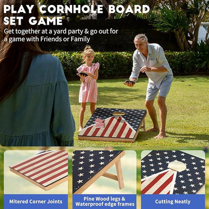 Cornhole Set, Corn Holes Outdoor Game, Regulation Cornhole Boards, Portable Cornhole Set, Classic
