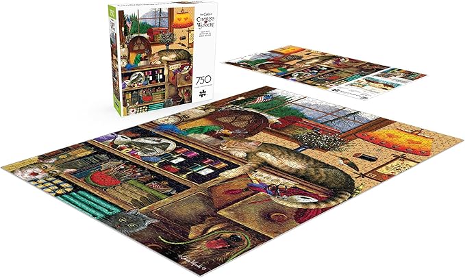 Buffalo Games - Charles Wysocki - Yarn Duty - 750 Piece Jigsaw Puzzle for Adults -Challenging