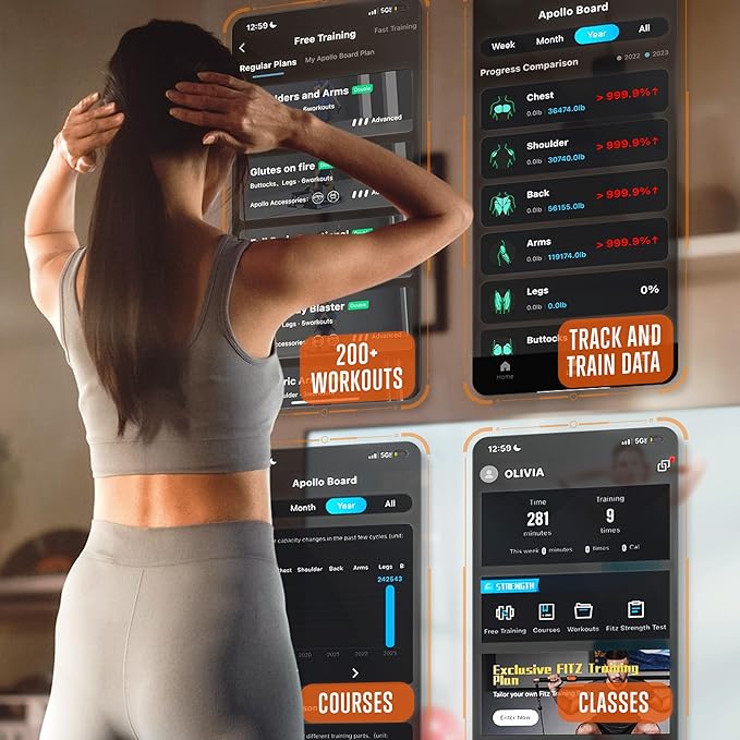 SQUATZ Apollo Board Smart Home Gym 265 LBS Resistance, Multifunctional All in One Gym, Cable Weight