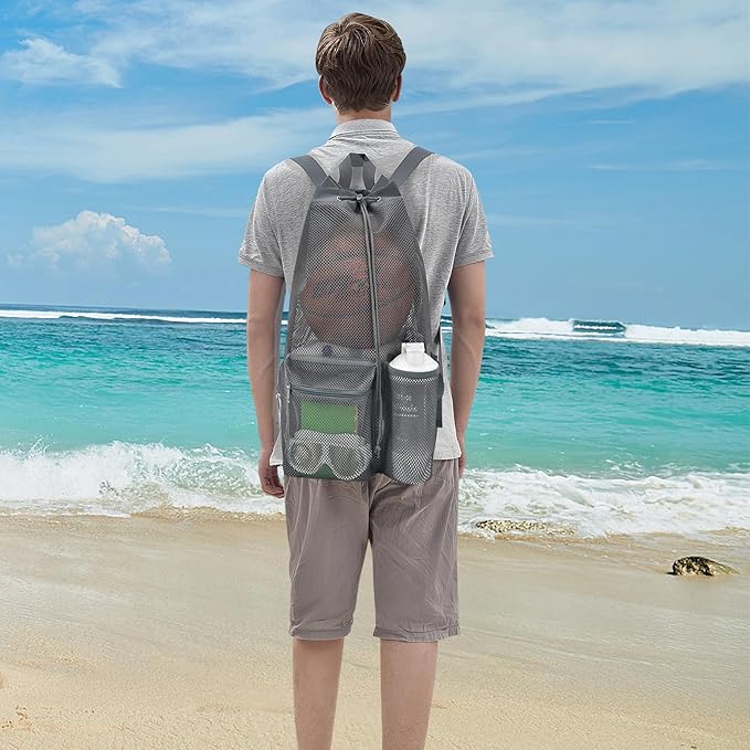 Mildbeer Large Drawstring Backpack for Men Women Athletic Gym Sports Workout Beach Swimming