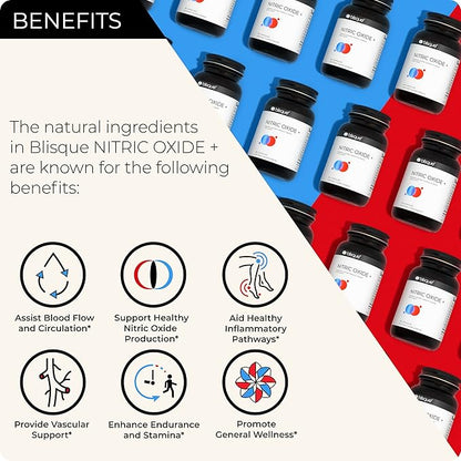 Blisque – Natural Nitric Oxide Booster Supplement for Blood Flow Support and Circulation |