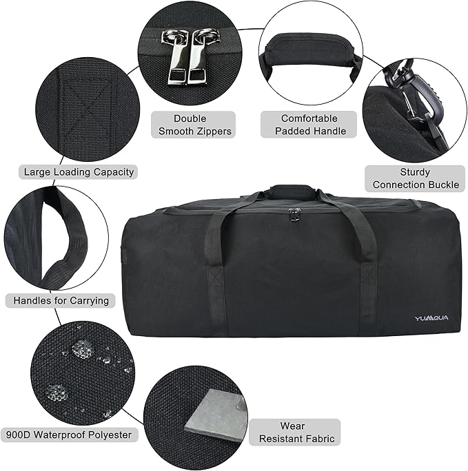 Large Duffle Bag for Travel, 100L Travel Bags for Men Extra Large Duffel Bag Water & Tear Resistant