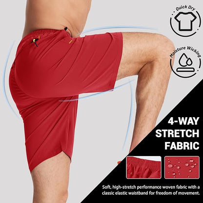 TACVASEN Men's Running Athletic Shorts 9" Quick Dry Workout Gym Shorts Lightweight Summer Shorts 3