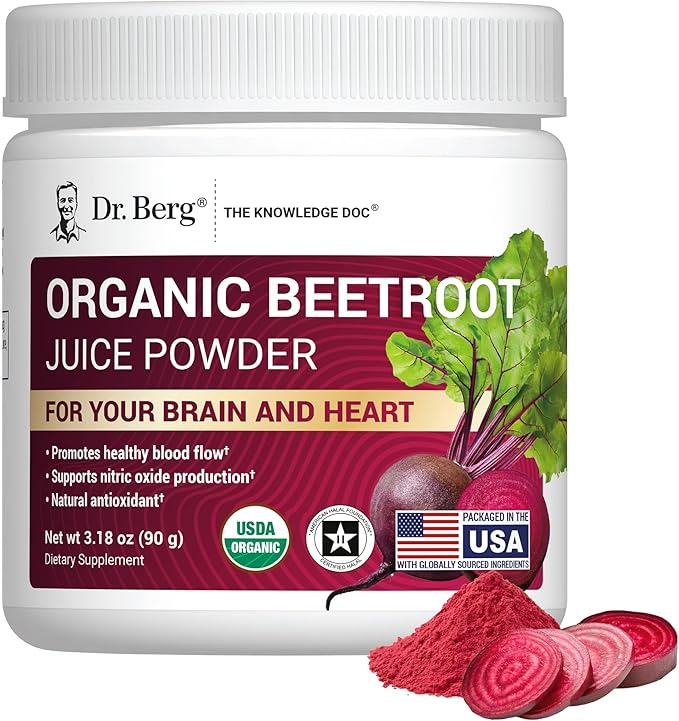 Dr. Berg Raw Organic Beet Powder from Real Earth-Grown Beets ??USDA Certified Organic Beet Root