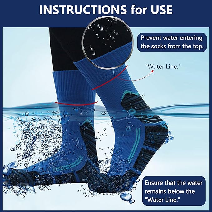 RANDY SUN Waterproof Skiing Socks, [SGS Certified] Unisex Knee High Breathable Hiking Trekking Sock