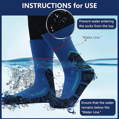 RANDY SUN Waterproof Skiing Socks, [SGS Certified] Unisex Knee High Breathable Hiking Trekking Sock