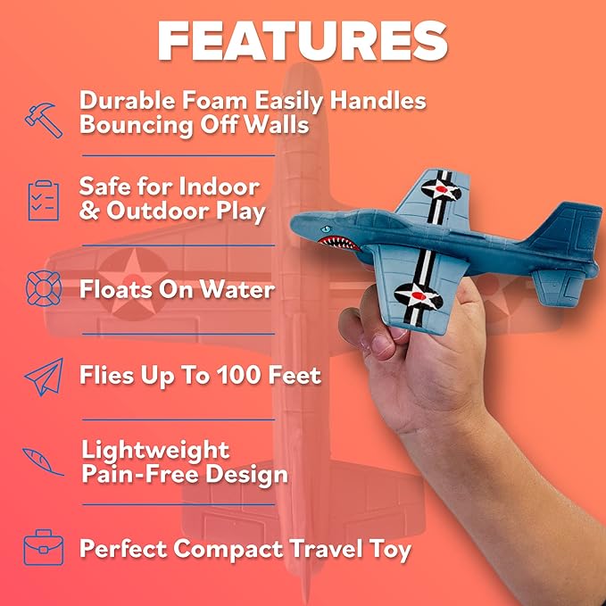 Foam Airplanes for Kids: Airplane Toy Glider Plane Styrofoam Airplanes - Best Stocking Stuffers for
