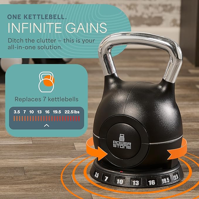 Lifepro Adjustable Kettlebell - 7in1 Kettlebells Weight with Quick-Select Dial & Safety Lock