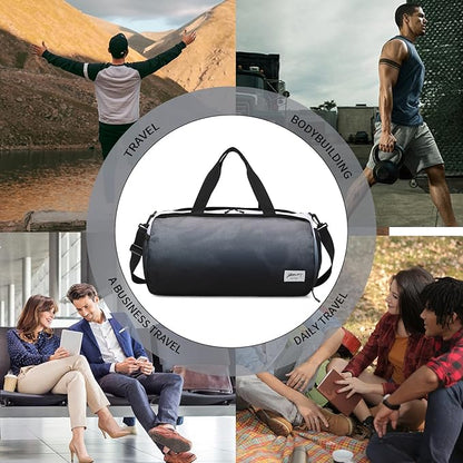 BE SMART Waterproof Mens Gym Bag with Shoe Compartment, Duffle Bags with Wet Pocket for Men
