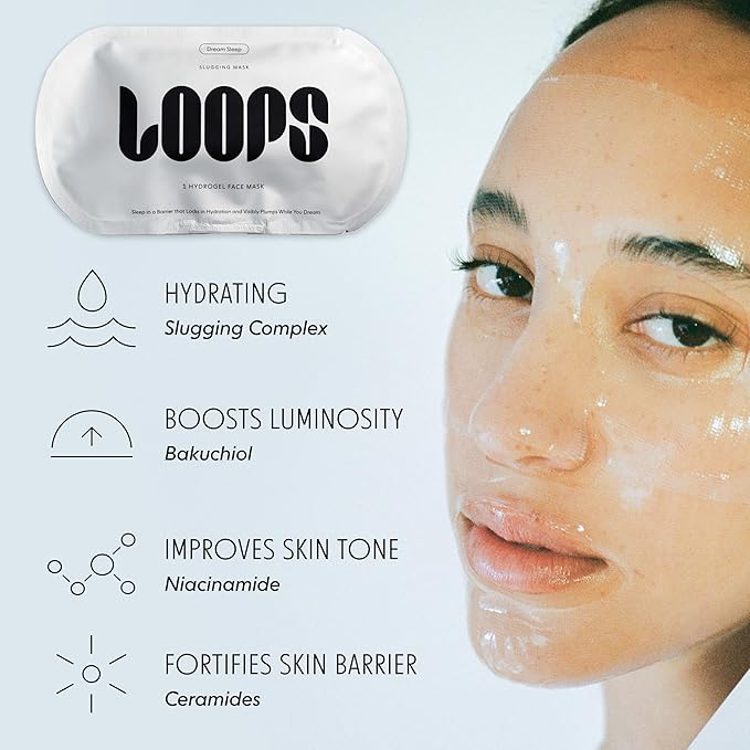 LOOPS DREAM SLEEP - Nighttime Slugging Hydrogel Facial Mask w/Natural Oils, Vitamins, Antioxidants