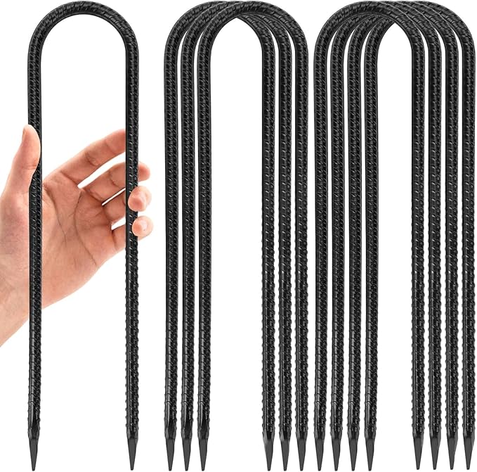 12 in 8 Pack Trampoline Stakes, U Shaped Trampoline Anchors High Wind Heavy Duty, Trampoline Anchor