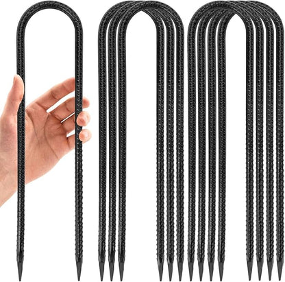 12 in 8 Pack Trampoline Stakes, U Shaped Trampoline Anchors High Wind Heavy Duty, Trampoline Anchor