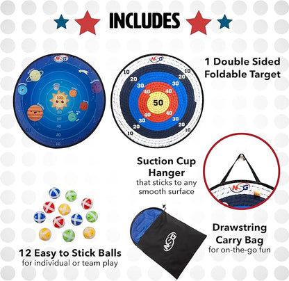 NSG Target Toss Large Dart Board for Kids 30in Giant Kids Dart Board Double Sided Game Set for