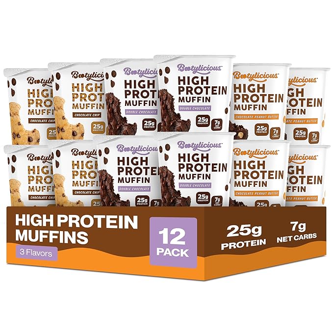 Bootylicious | High-Protein Muffin | Chocolate Lovers | 25g Protein, 7g Net Carbs, Low Glycemic
