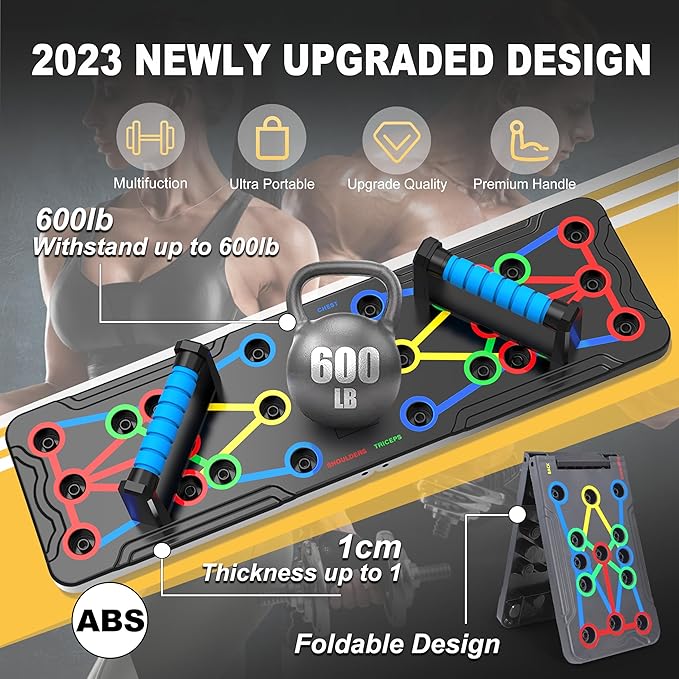 Solid Push Up Board 15 in 1 Home Workout Equipment Multi-Functional Pushup Stands System Fitness
