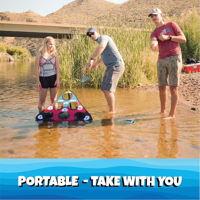 SKIP NN' HOLE Original Fun Stonne Skipping Meets Pool Cornhole Game Floating | for All Ages | Fun