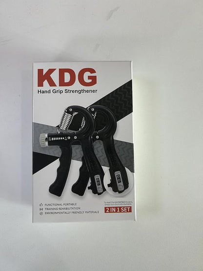 KDG Hand Grip Strengthener 2 Pack Adjustable Resistance 10-130 lbs Forearm Exerciser，Grip Strength