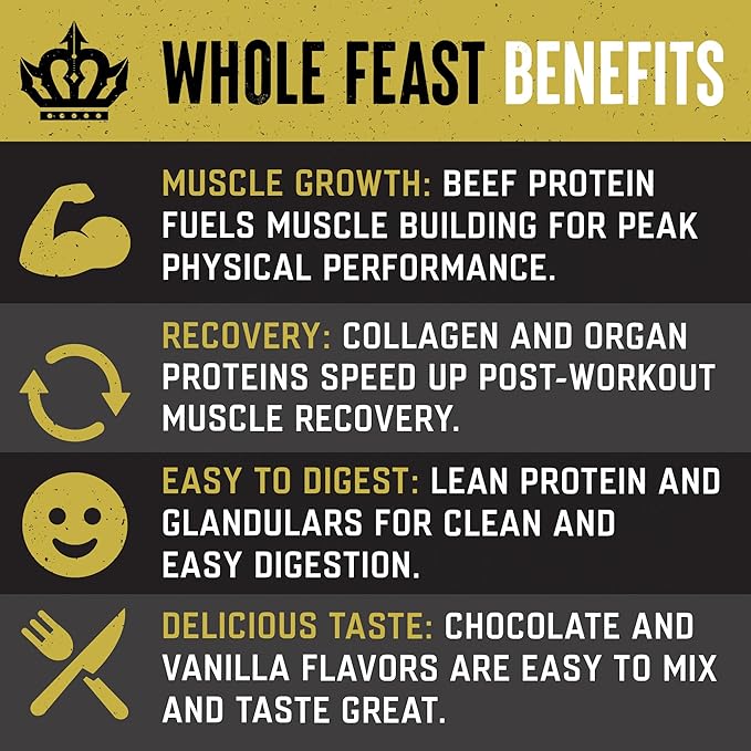 The Fittest Whole Feast Beef Protein Powder - Butter Vanilla - Grass Fed Nose to Tail Carnivore