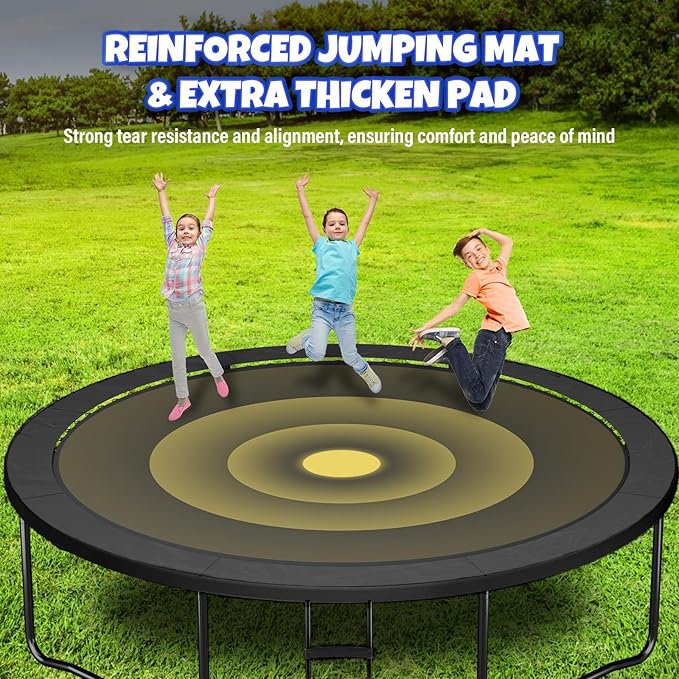 Trampoline 8FT 10FT 12FT 14FT 16FT, Outdoor Trampolines for Kids and Adults, Recreational