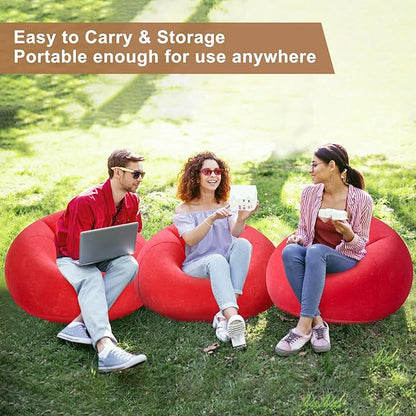 Realspring 6 Pcs Bean Bag Chairs for Adults Inflatable Chairs with Electric Air Pump,Blow up Couch