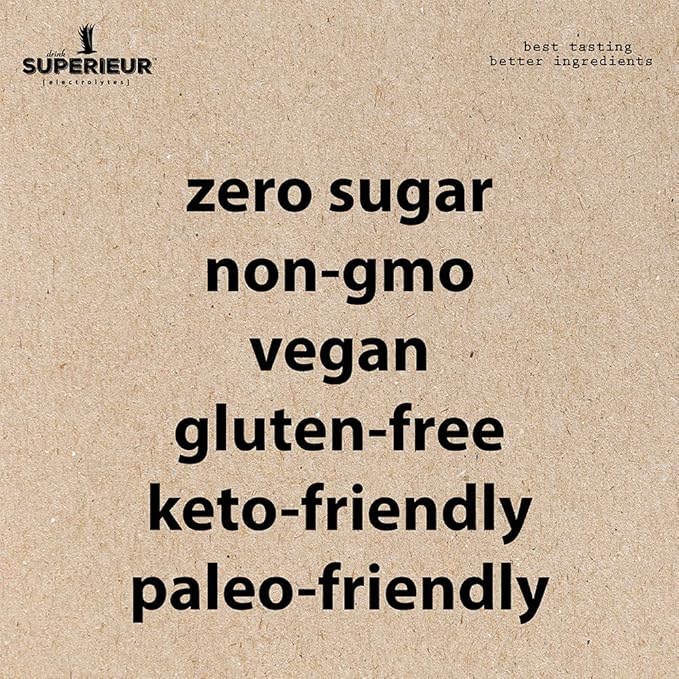 Superieur Electrolyte Powder Packets - Vegan Electrolyte Hydration Powder w/Sea Minerals - Keto