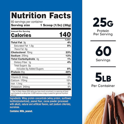 Nutricost Whey Protein Concentrate (Chocolate Peanut Butter) 5LBS - Gluten Free & Non-GMO