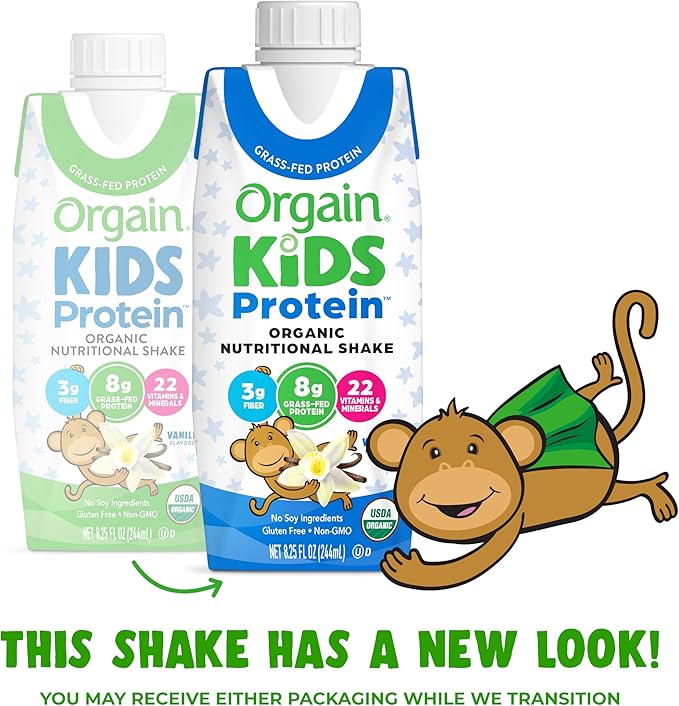 Orgain Organic Kids Protein Nutritional Shake, Vanilla - 8g of Protein, 22 Vitamins & Minerals