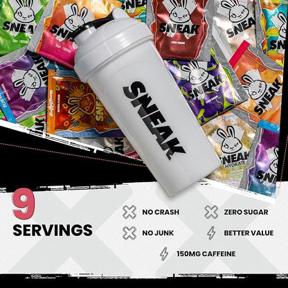 SNEAK Energy Drink Starter Pack | 9 Sachets with Monochrome Shaker | No Sugar. No Nasties. Just