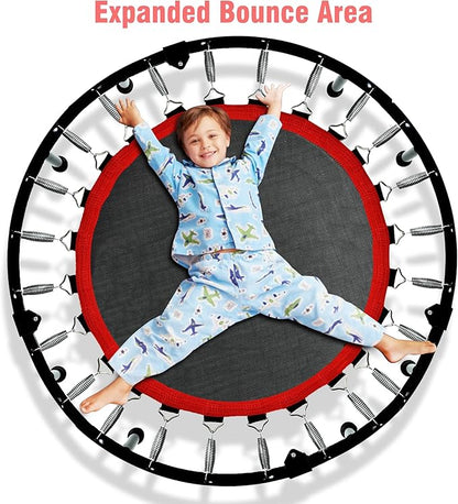 450 LBS Foldable Mini Trampoline for Adults & Kids 40" Rebounder Trampoline with Adjustable Foam