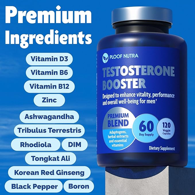 Testosterone Booster Supplement for Men - Male Enhancing Test Boost - Ashwagandha, Tongkat Ali