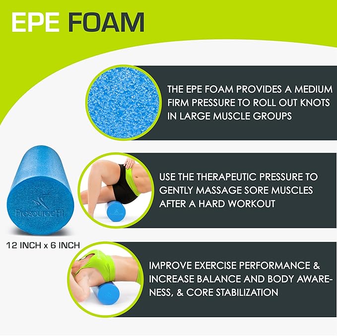 ProsourceFit Flex Foam Rollers for Muscle Massage, Physical Therapy, Core & Balance Exercises