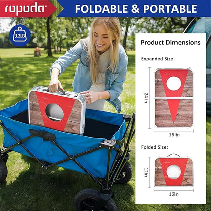ROPODA Portable Cornhole Board Set,24 x 16 in Corn Hole Games for Adults with 8 Bean Bags