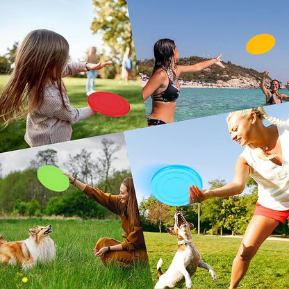 24pcs Flying Disc 7 Inch Silicone Flying Disks Bulk for Dog Outdoor Backyard Lawn School Teaching