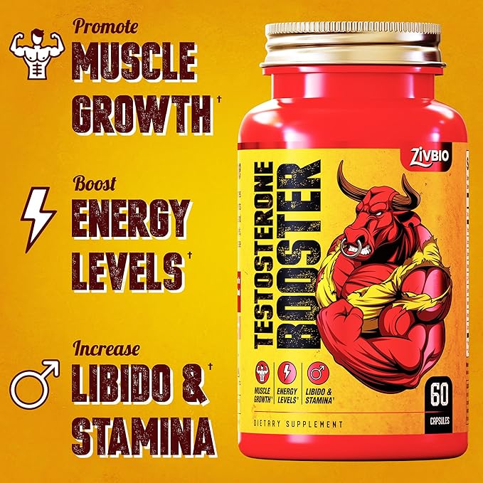 Testosterone Booster Supplement for Men - Ashwagandha, Tongkat Ali, DIM, Zinc, Tribulus & More