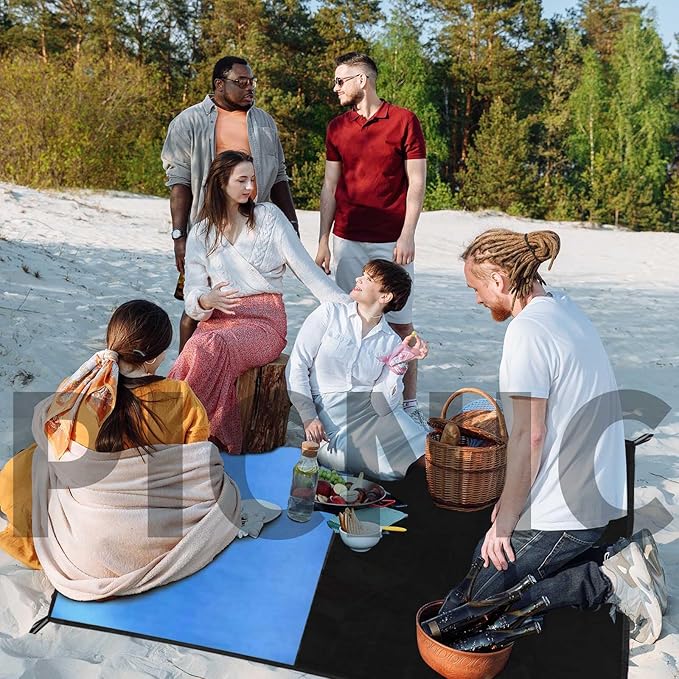 Frelaxy Pocket Picnic Blanket, Waterproof Sandproof Beach Mat, Compact Camping Tarp for Festivals