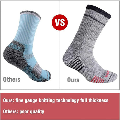 FEIDEER Men's Hiking Walking Socks, Multi-Pack Wicking Cushioned Outdoor Recreation Hiking Socks