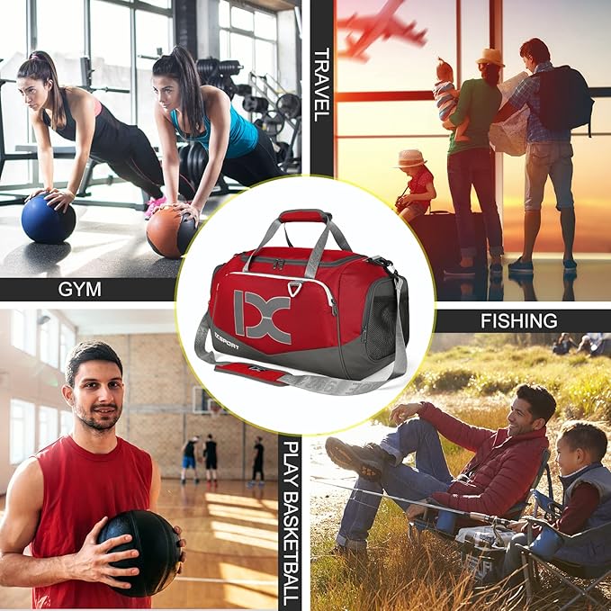Sports Gym Bag，INOXTO Travel Duffel Bag with Dry Wet Pocket And Shoe CompartmentFor Women and